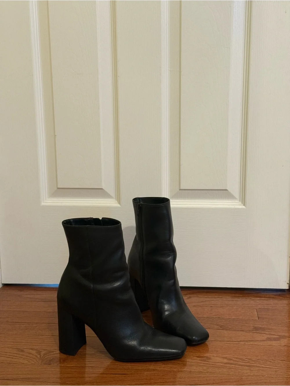 Steve Madden Lourde Boots - Black Mid-Calf Block Heel Ankle Booties